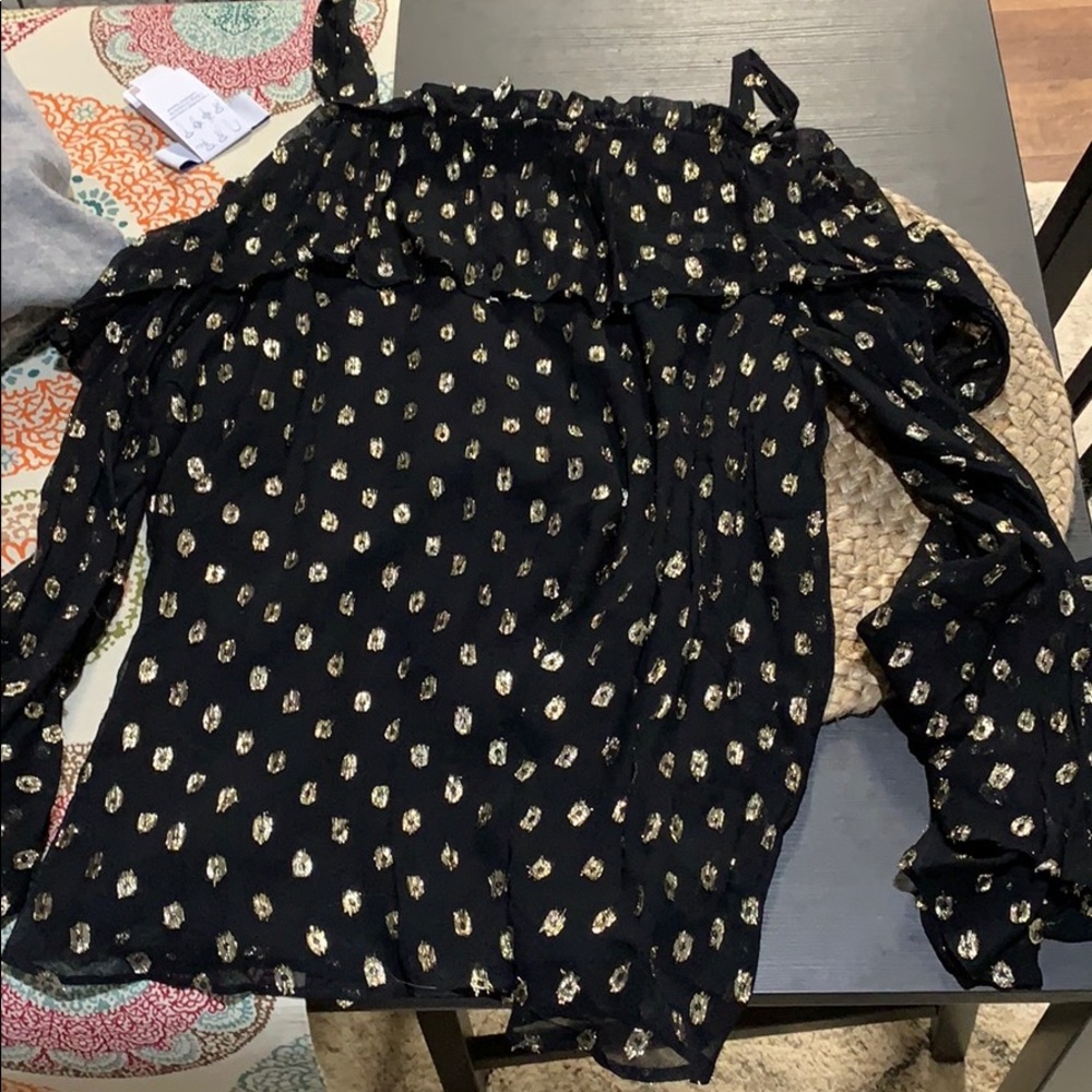 Gold and Black off the shoulder top